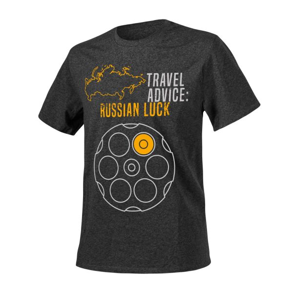 Футболка Travel Advice: Russian Luck, цвет BLACK/GREY MELANGE, Helikon.